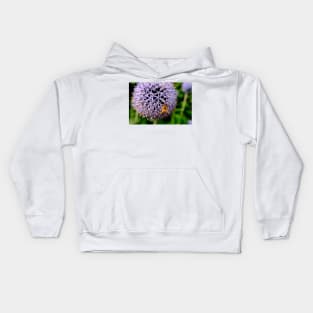 Bee On Small Globe Thistle 5 Kids Hoodie